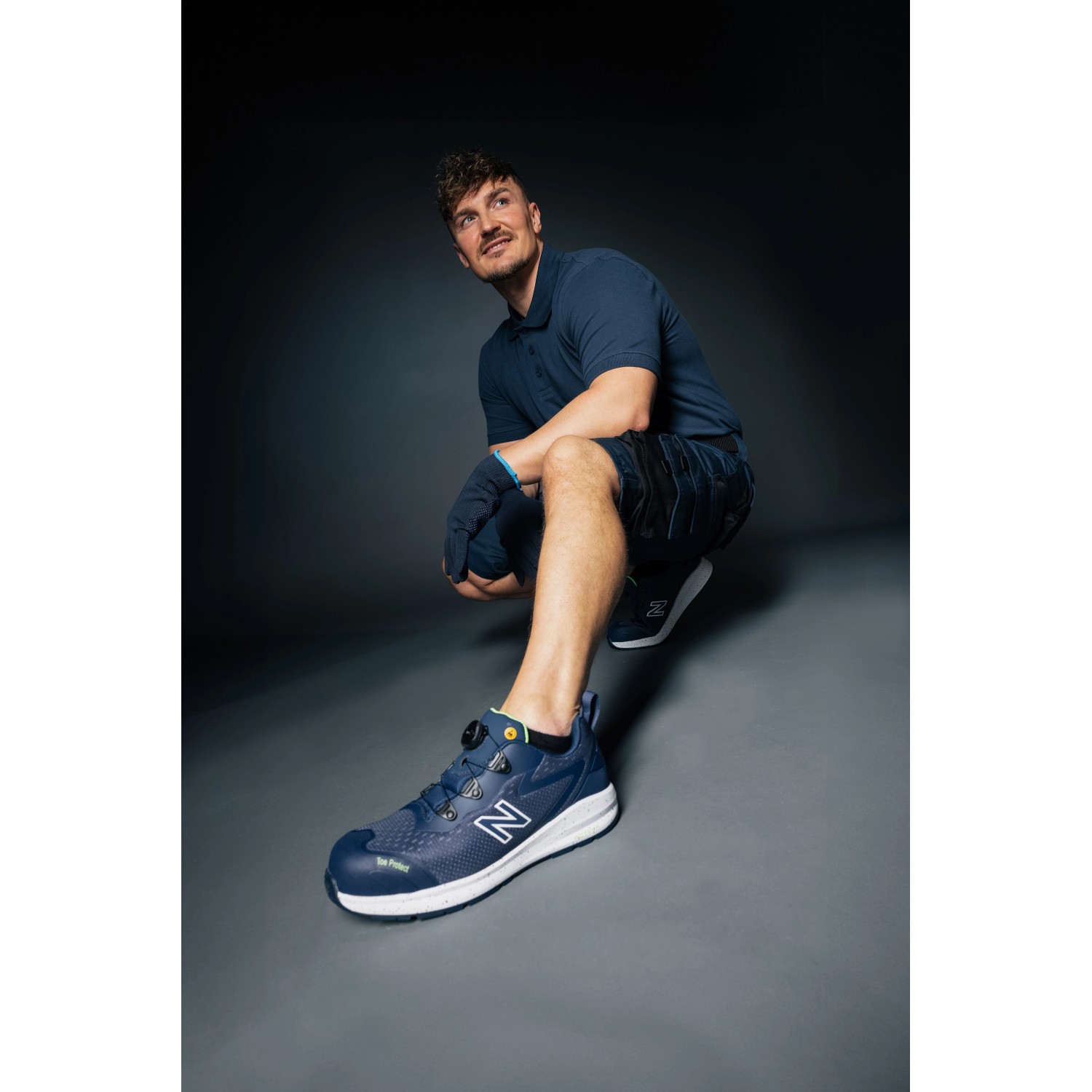 New Balance Logic BOA S1 PL Sicherheitsschuh Marine/Gelb Gr. 40 mit Fiberglaskappe.