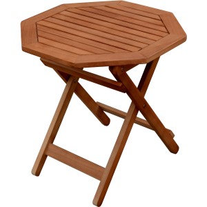 Achteckiger, brauner Garden Pleasure Klapptisch MAYFIELD aus Holz, 46,5x46,5 cm.