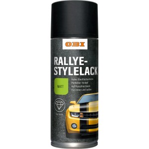 OBI Rallyestyle Lack Spray, Schwarz matt, 400 ml Dose für Auto-Lackierungen.
