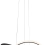 Moderne LED-Pendelleuchte Maria in Schwarz, geschwungenes Design, dimmbar.
