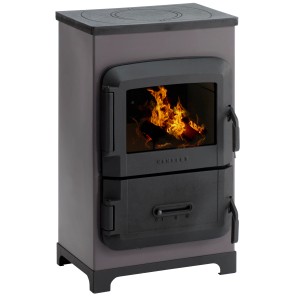 Wamsler Dauerbrand Raumheizer RH 6F Kaschmir mit Fenster, Stahl, Kochfunktion