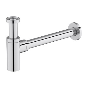 Dekorativer, verchromter Siphon für Waschtisch, Teil des baliv Waschtisch Sets.