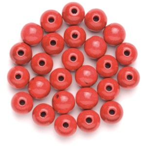 Holzperle Ø 10 mm, 47 Stück Karminrot FSC®