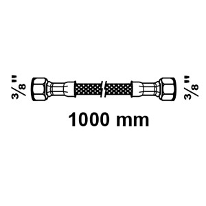 Flexibler Kirchhoff Anschlussschlauch, 1000 mm lang, mit 3/8 Zoll Anschlüssen.
