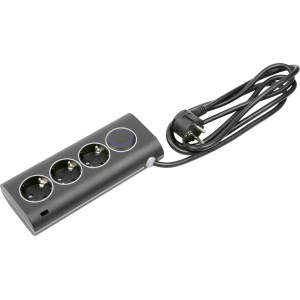 Design-Tischsteckdosenleiste, 3-fach, mit Schalter und 1,8m Kabel. Ideal für den Innenbereich.