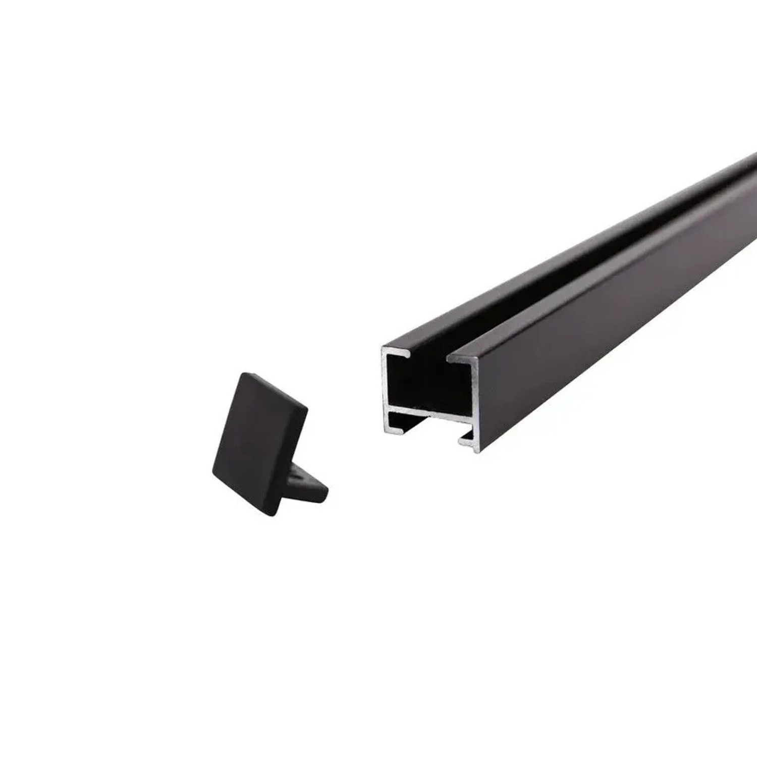 Deco-Raum Gardinenschiene nach Maß 1-Lauf Square Schwarz 80cm_5
