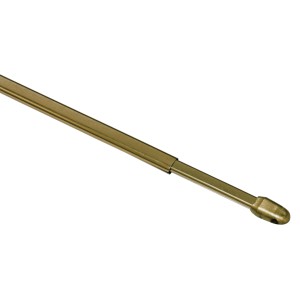 Gardinia Vitragestange, flachoval, Messing, ausziehbar von 60-100 cm, 2er-Pack.