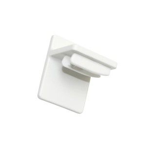 Weißer Plissee Klemmträger aus Kunststoff zur einfachen Montage von Plissees.