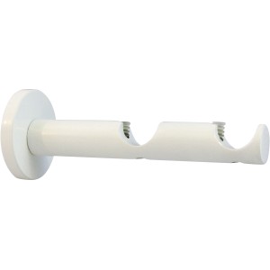 Weiße, 2-läufige Gardinenstangen-Halterung Function von Mydeco, Ø 2 cm.