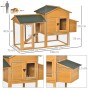 PawHut Zwerghühnerstall aus Holz mit grünem Dach, integriertem Auslauf und Nistkasten. Ideal für Hühner.