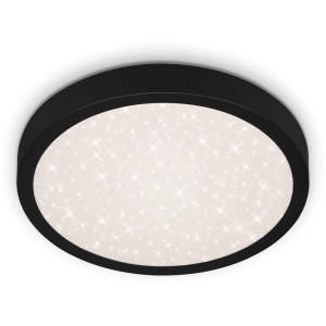 Schwarze LED-Deckenleuchte Runa mit Sterneneffekt, 18 W, für Innenräume.