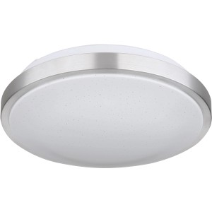 Runde LED-Deckenleuchte Gregory mit Bewegungsmelder, Alu-Optik, 300x90 mm.