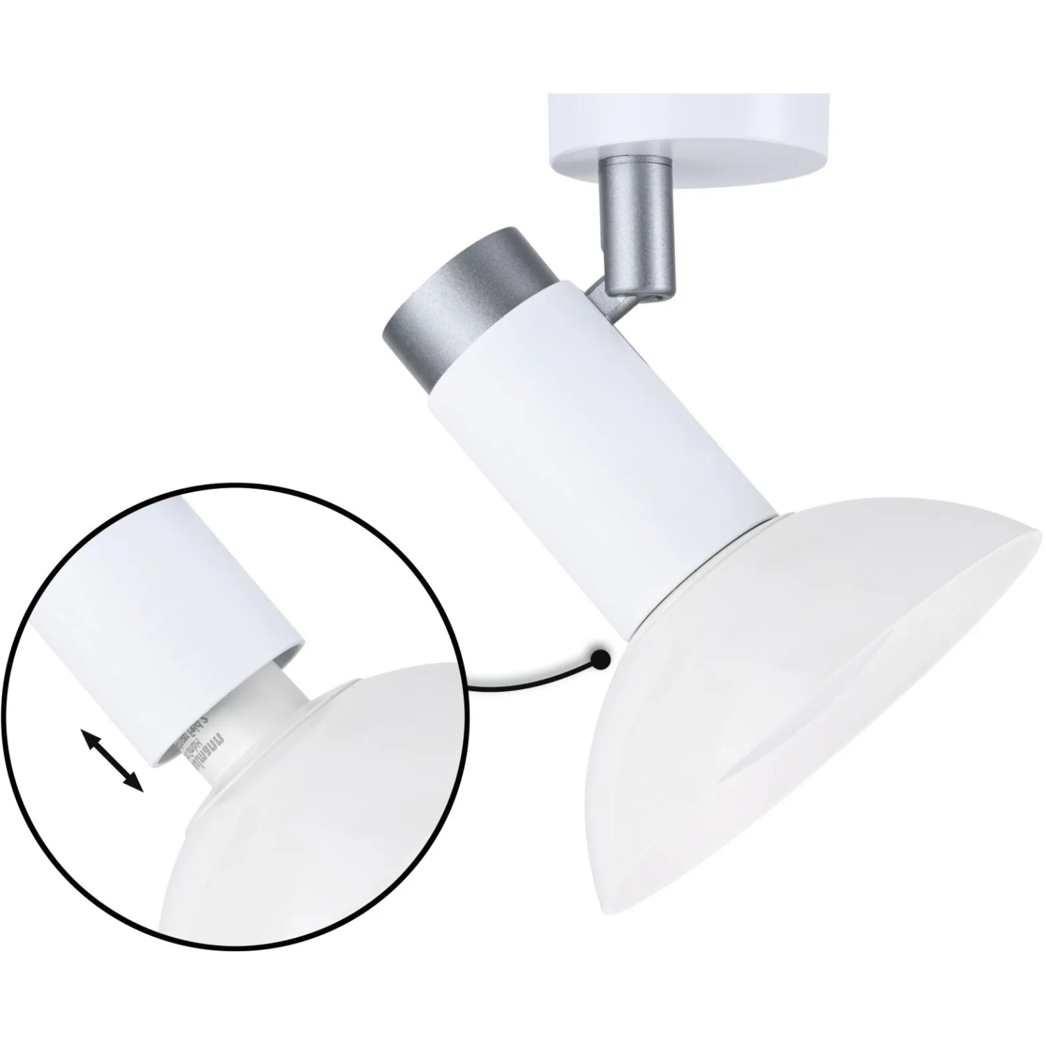 Weiße Paulmann Runa Deckenleuchte mit schwenkbaren Spots für GU10 Leuchtmittel. Wandlampe aus Metall.