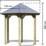 Karibu Pavillon Alicante, kesseldruckimprägniert, 235x208x280 cm, Holzpavillon mit Walmdach.