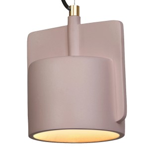 Rosa Ledvance Pendelleuchte Decor Mold, 150 cm hoch, Ø 19 cm. Moderne Hängeleuchte aus Metall und Beton.