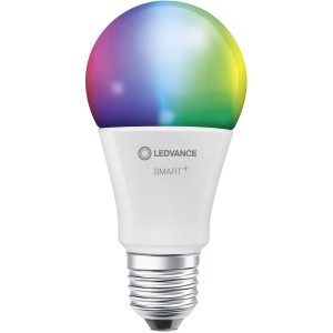 Ledvance Smart+ RGBW E27 LED-Lampe, 9W, mit WiFi, farbiges und weißes Licht.