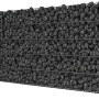 Floraworld Zaungabione Basis-Set, anthrazit, 83 cm hoch, gefüllt mit dunklen Steinen.