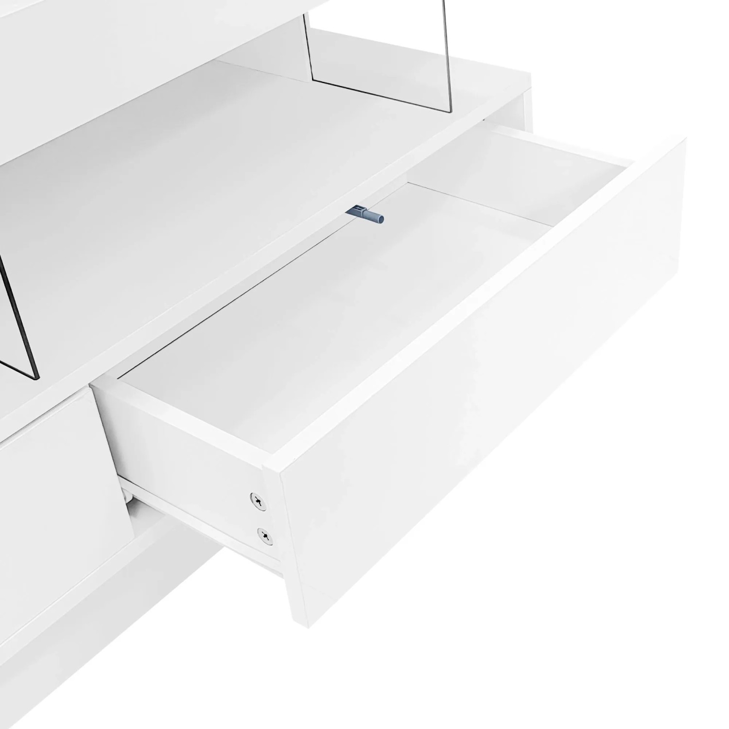 okwish TV Schrank LED Hochglanz Glas App Steuerung Wohnzimmer 70 Zoll 160x38x50cm Weiß_10