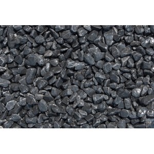 Nahaufnahme von Ebano-Schwarz Marmor Zierkies (15-25mm) im Big-Bag für Garten und Landschaft.