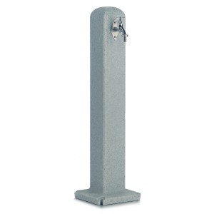 Arves Wasserzapfstelle Poller in Granit-Optik mit Chromhahn für den Garten.