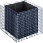 Eckiges Gabiona Gabionen-Hochbeet, 80x100x100 cm, Maschenweite 5x10 cm, Drahtkorb mit Vlies.