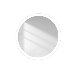 Runder Emke Badspiegel 50cm mit integrierter LED-Beleuchtung und Touch-Schalter. Modernes Design.