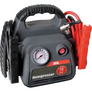 APA Starthilfe Powerpack 250 A mit Kompressor, Manometer und Tragegriff.