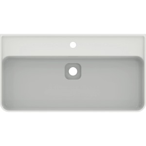 Weißer Ideal Standard Waschtisch Strada II, 80 cm breit, mit Hahnloch und Überlauf.