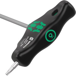 Wera Torx Quergriff-Schraubendreher TX 20 x 100 mm mit Haltefunktion, schwarzer Griff.