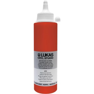 Lukas Cryl Studio Acrylfarbe, Kadmiumrot hell, 250ml Flasche.
