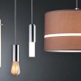 Verschiedene URail 2Easy Pendelleuchten (weiß, chrom, braun) des Schienensystems von Paulmann.
