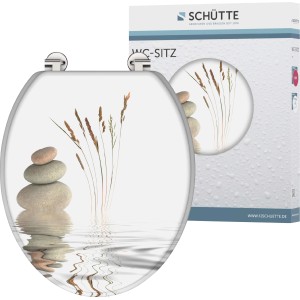 Schütte MDF WC-Sitz Balance mit Stein- und Gräser-Motiv für entspanntes Ambiente im Bad.