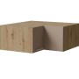 Eckaufsatzschrank Brerra in Eiche Artisan und graubeige matt. 2-türiger Küchenschrank mit Reling-Metallgriff.