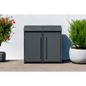 Westmann Mülltonnenbox Moderna für 2 Tonnen (je 240 l) in Anthrazit.