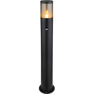 Schwarze, matte Globo Außenleuchte, 80cm hoch, mit Sensor. Wegeleuchte für den Garten.