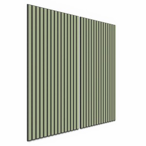 2er Set Akustikpaneele Lino Pistacio, 60x120cm, MDF schwarz, Filz schwarz für Wand und Decke.