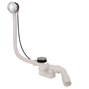 Kirchhoff Wannenablaufgarnitur, Excenter, 47,8 mm, weiß, mit Drehknopf für Badewannen.