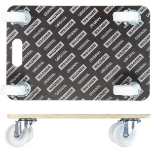 Wagner Transporthilfe 1614 mit 4 Rollen, Tragkraft 400 kg, aus Holz mit Tragegriff.