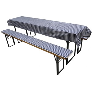 Gardamo Auflagen zu Festzeltgarnitur 3-tlg. Blau-Weiß 220 cm x 25 cm x 2 cm