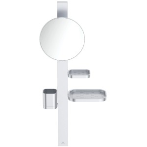 Ideal Standard Beauty Kosmetikspiegel-Set Bar S700 Silver mit Spiegel, Ablagen und Becher.
