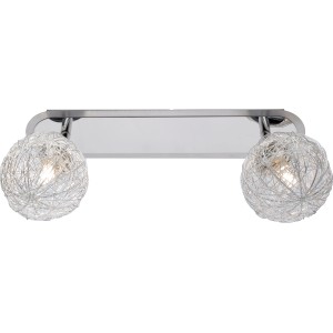 Halogenspot Calliano 2er, Nickel matt, mit Drahtbällen im Flechtdesign.
