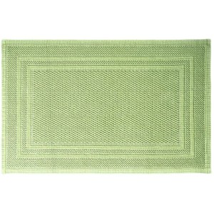 Grüner Spirella Elements Badteppich, 50x80 cm, aus Baumwolle mit Bordüre.