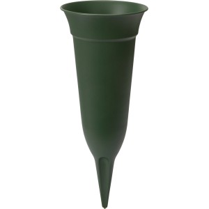 Grüne Florus Grabvase, 32 cm, aus Kunststoff für die Grabgestaltung.