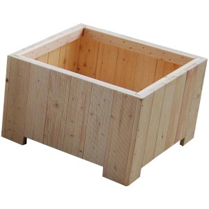 Gaspo Blumenkasten Wels, 57x35x57 cm, Naturholz für Garten & Terrasse.