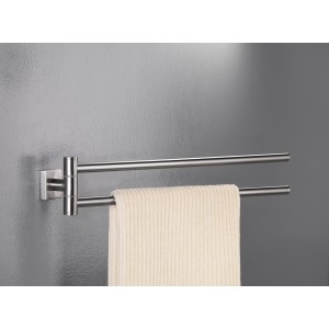 Spirella Handtuchhalter Nyo-Steel, 2-armig, Edelstahl gebürstet, schwenkbar mit Handtuch.