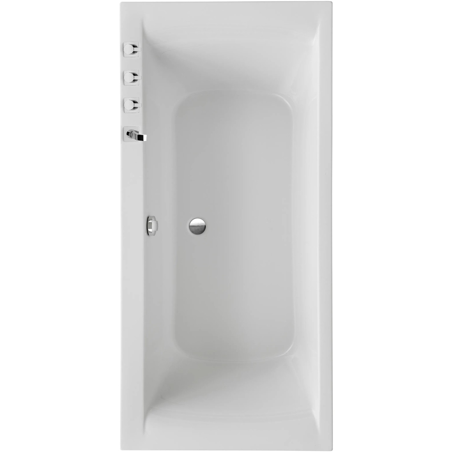 Ottofond Badewanne Rosa, 190x90 cm, Weiß, Rechteckform. Sanitäracryl mit Armaturen.