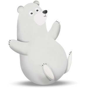 Wandbild: Niedlicher Eisbär (50x70 cm) von Komar. Tier-Motiv für Kinderzimmer.