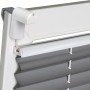 Graues Plissee Valeria, 120x130 cm, Detailansicht des Easyfix-Systems.