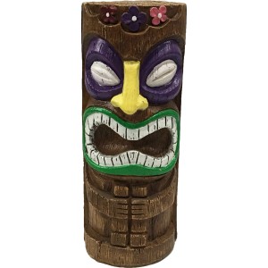 Bunte Tiki Maske Dekofigur, 30,5 cm hoch, für exotische Gartendeko.
