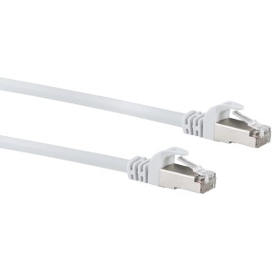 Weißes Schwaiger CAT 6 Netzwerkkabel SF/UTP mit RJ45 Stecker, 30 m lang.